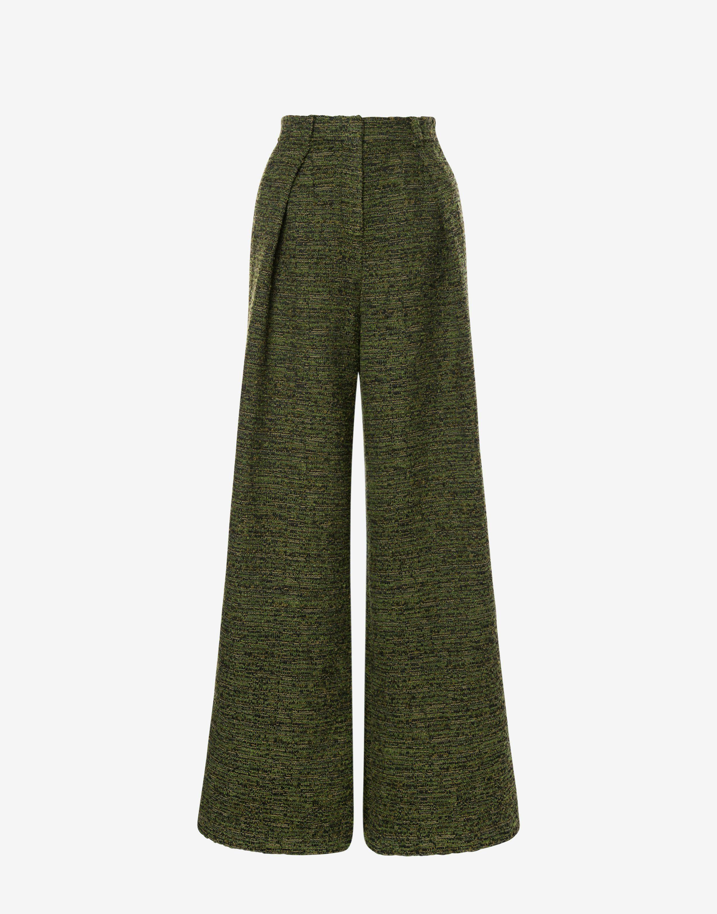 Oversized buttoned tweed trousers Product Image