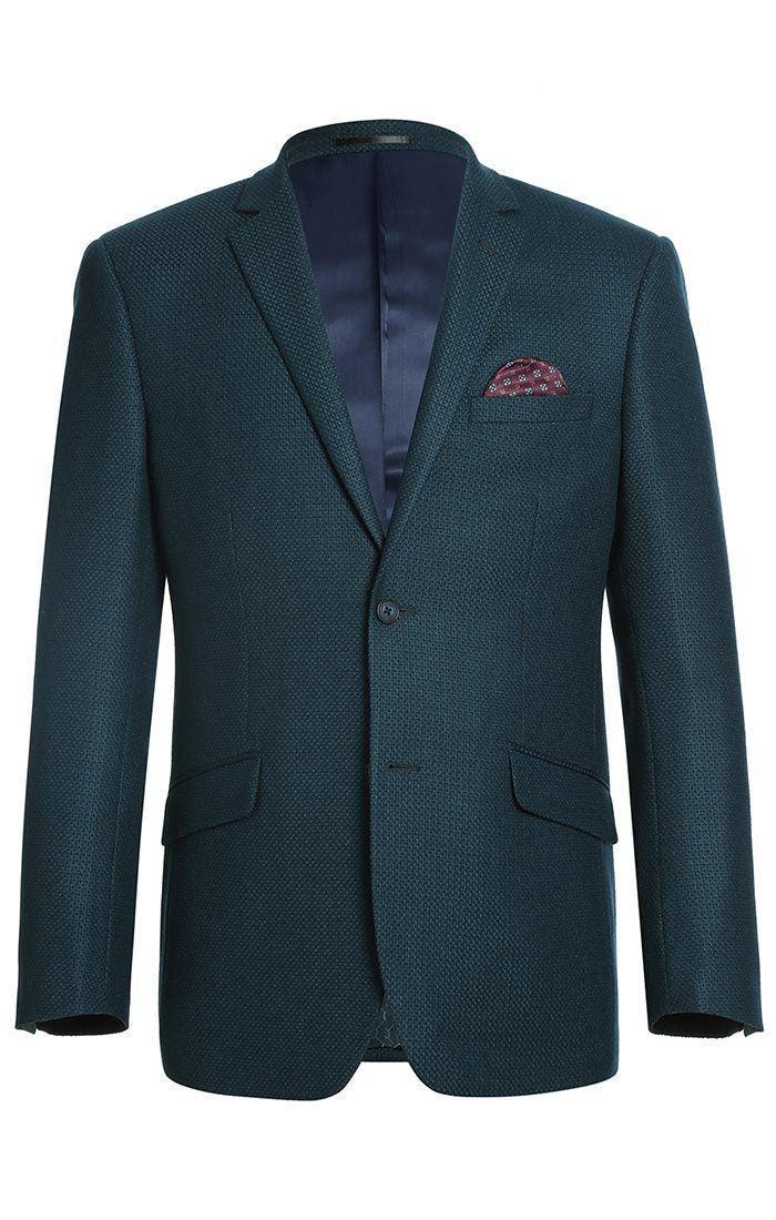 Men's Slim Fit Blazer Wool Blend Sports Jacket in Emerald Green Male Product Image