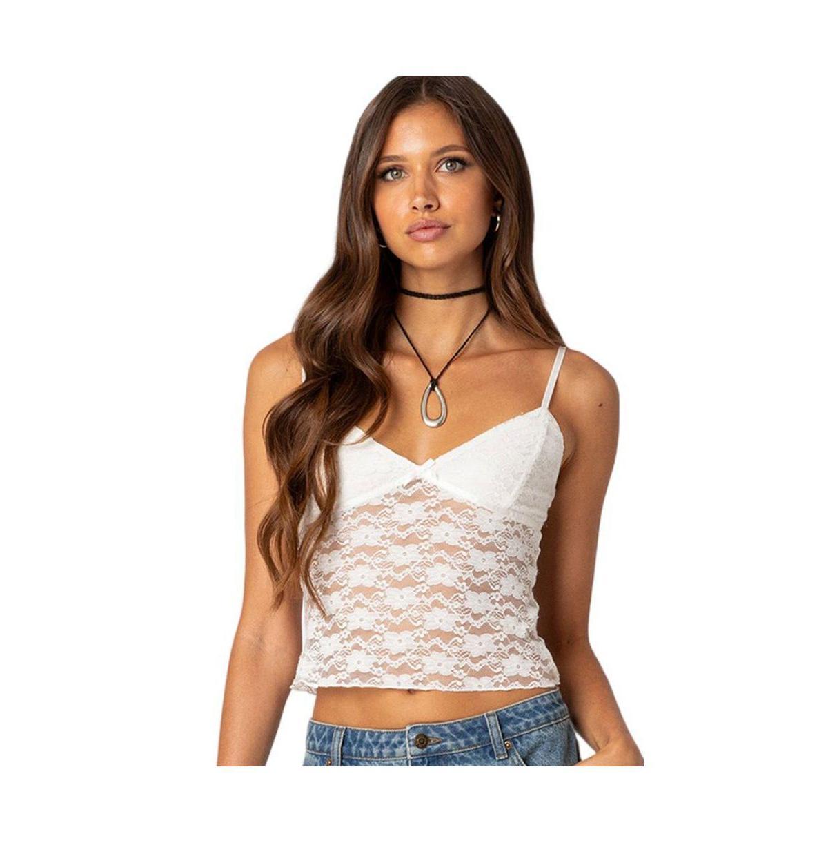 Womens Eira sheer lace tank top Product Image