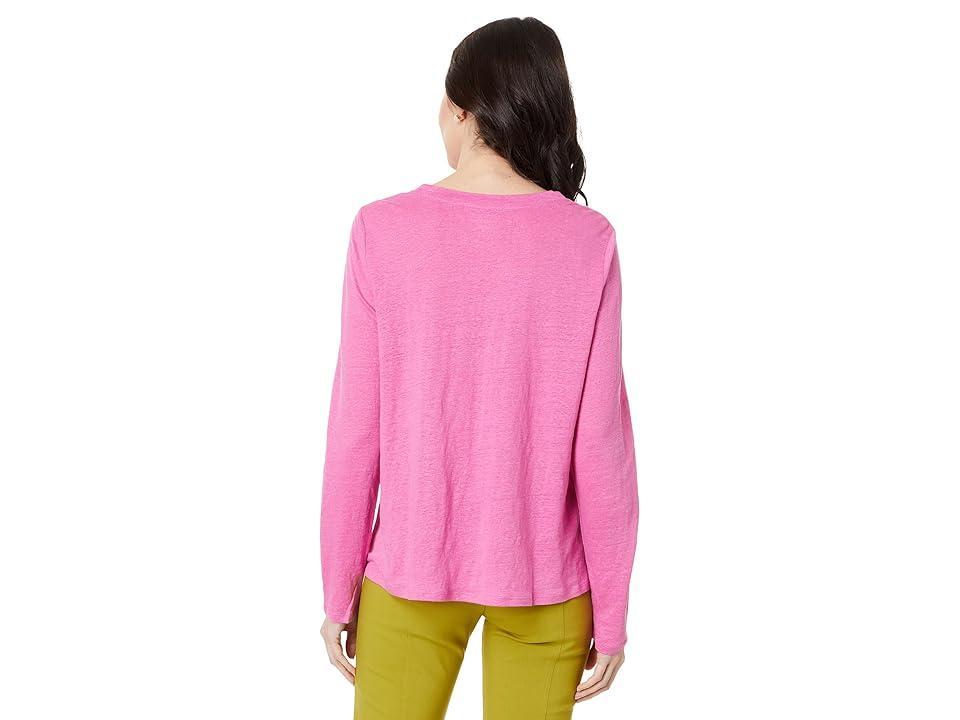 Eileen Fisher Crew Neck Long Sleeve Tee (Tulip) Women's Clothing Product Image