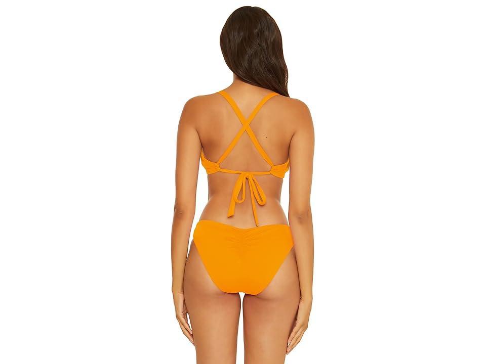 BECCA by Rebecca Virtue Santorini Ophelia Shirred Scoop Bralette (Orange Burst) Women's Swimwear Product Image