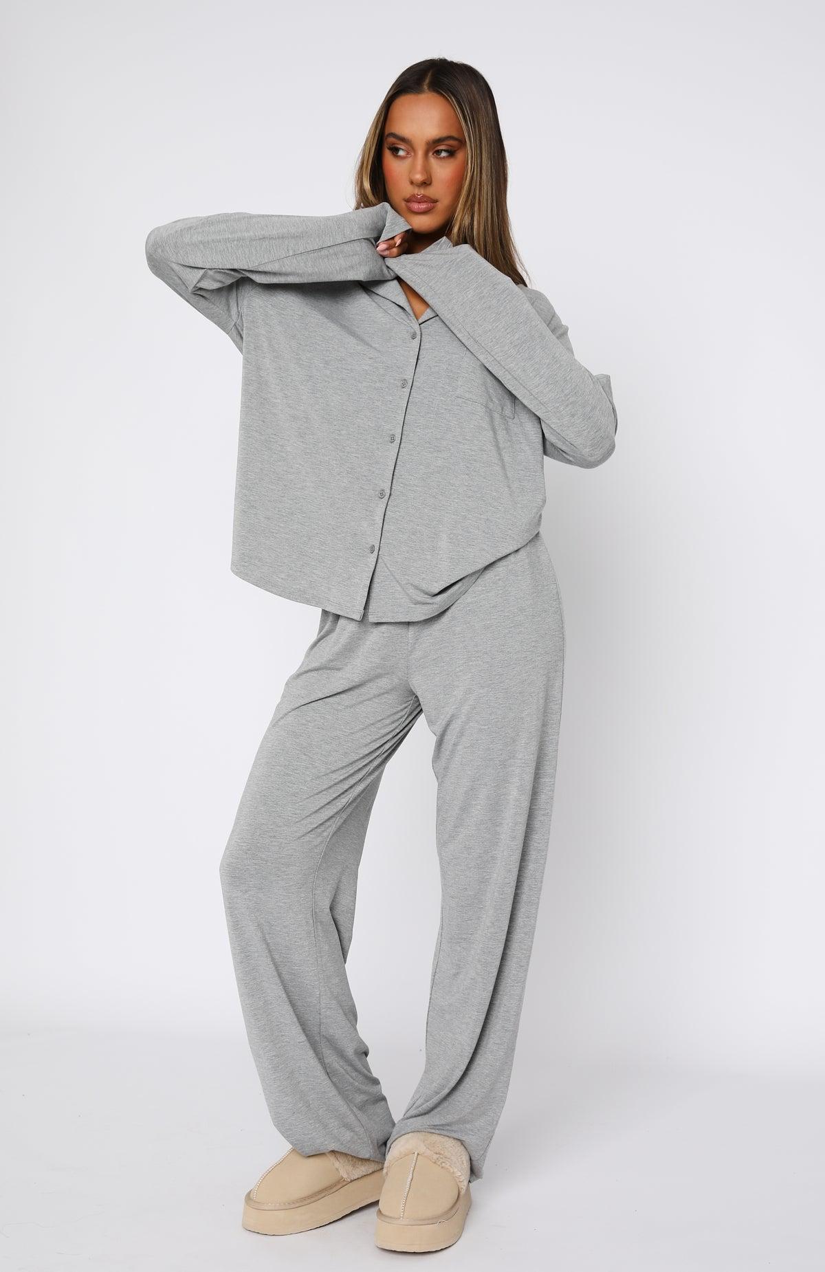 Pillow Talk Long Sleeve Pyjama Set Grey Marle Product Image