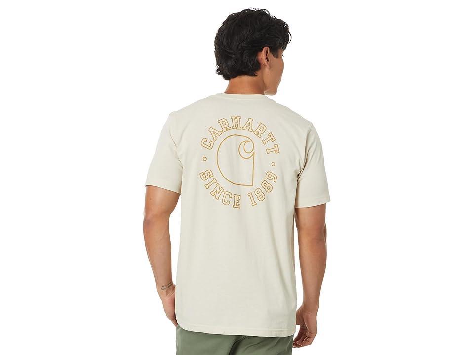 Carhartt Relaxed Fit Lightweight Short-Sleeve Logo Graphic T-Shirt (Oat Milk) Men's Short Sleeve Knit Product Image