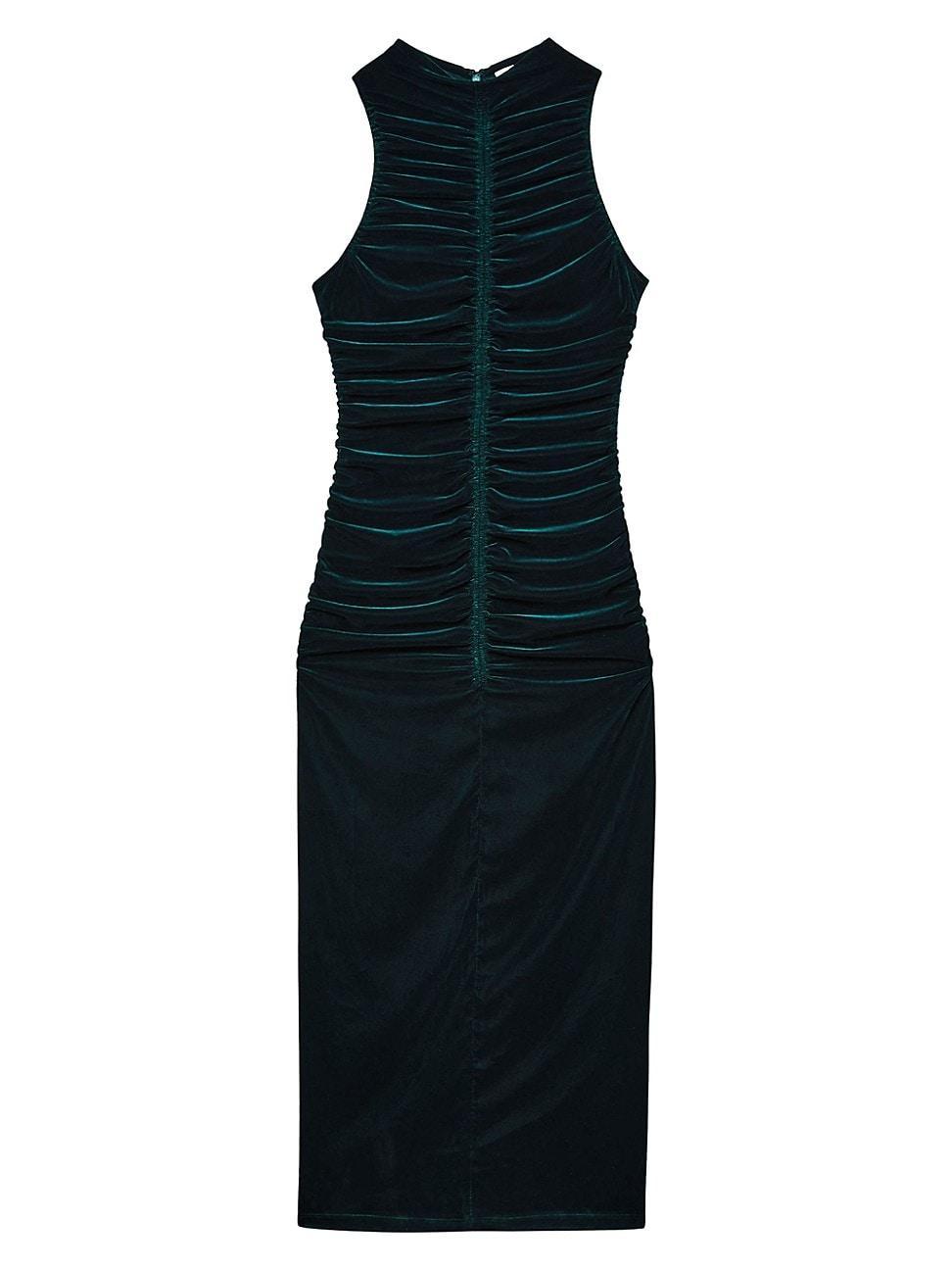 Womens Niva Ruched Velvet Sleeveless Maxi Dress product image