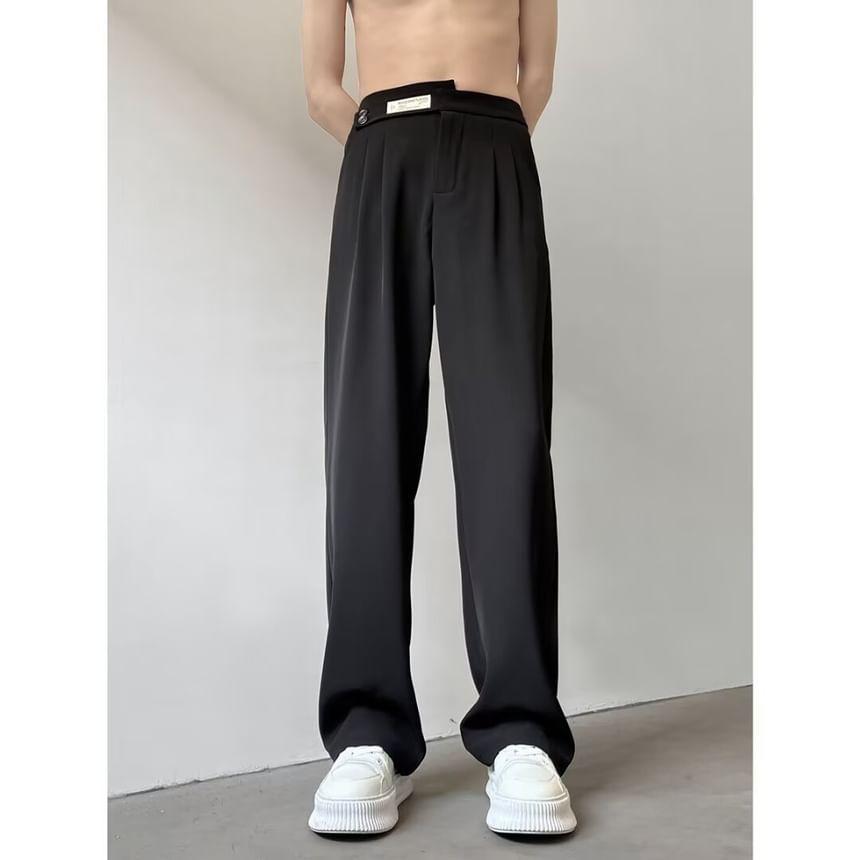 High Waist Lettering Waistband Wide Leg Cargo Pants product image