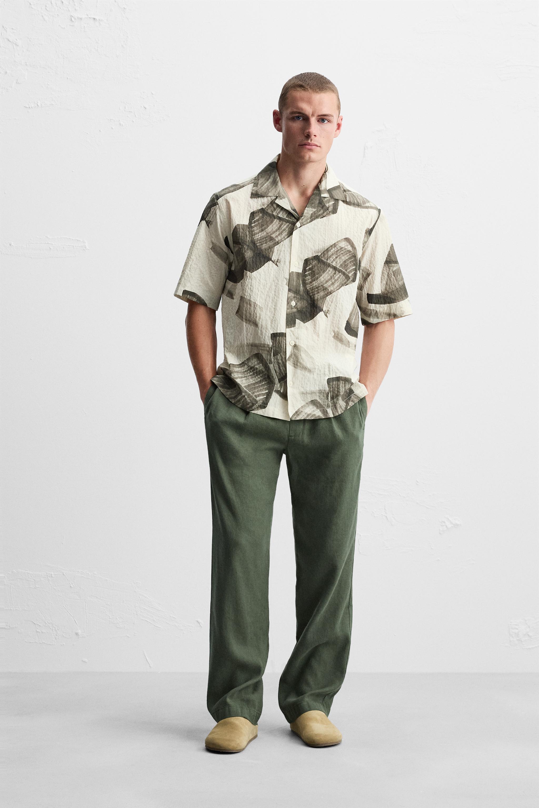 SEERSUCKER ABSTRACT PRINT SHIRT Product Image