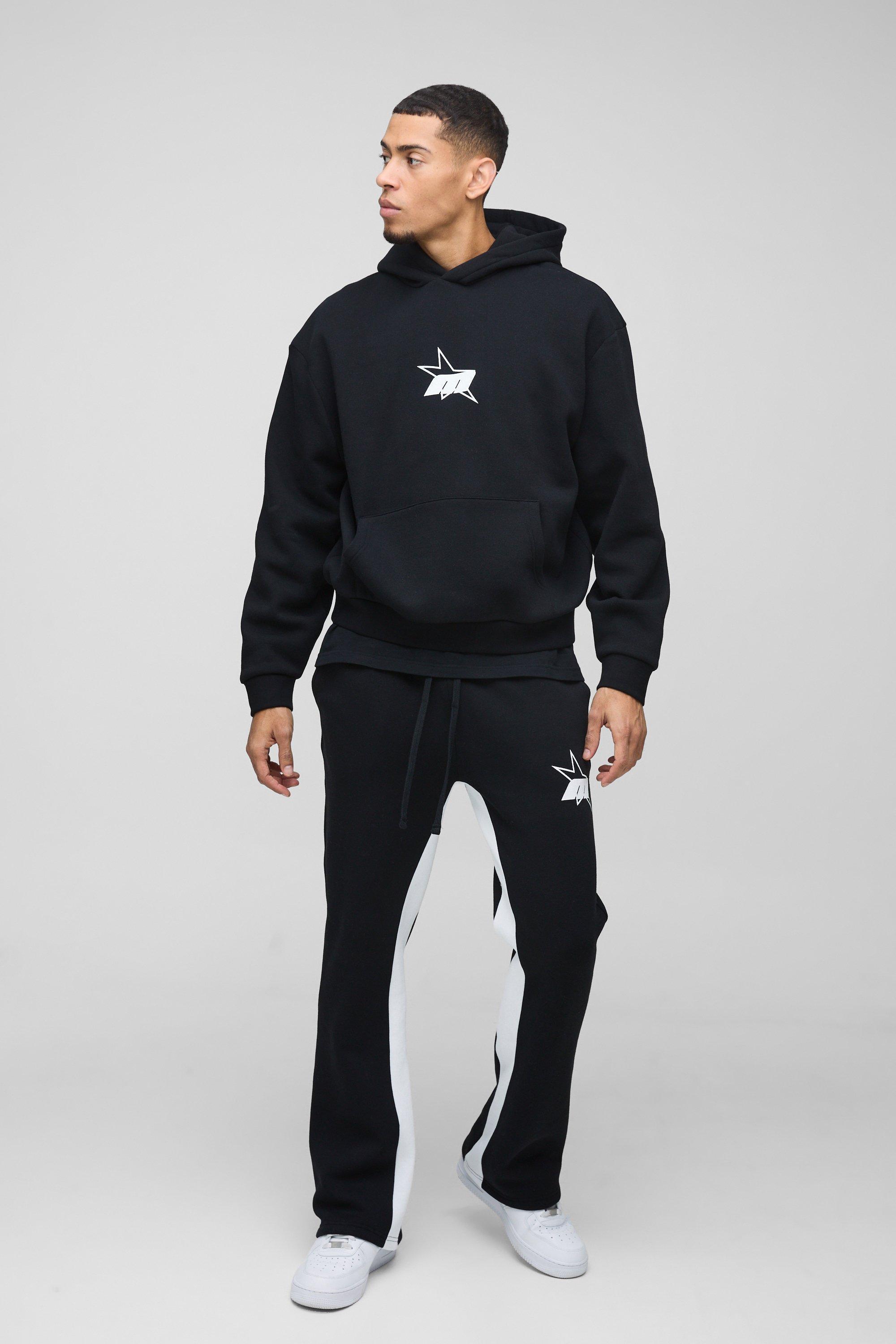 Oversized Boxy M Star Extended Drawcord Hooded Tracksuit | boohooMAN USA product image