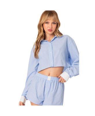 Women's Lea cropped button up shirt Product Image