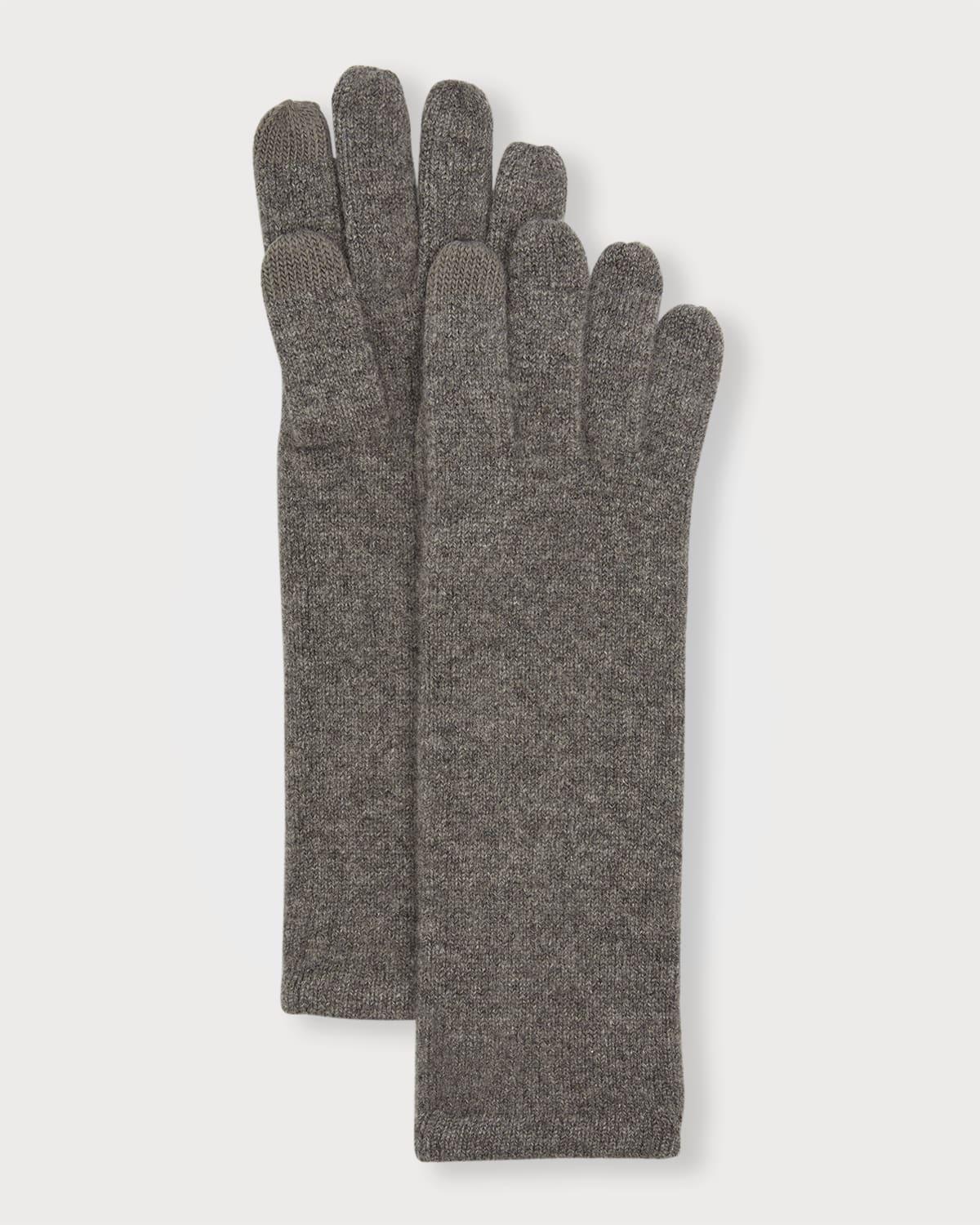 Mid-Length Cashmere Jersey Knit Gloves Product Image