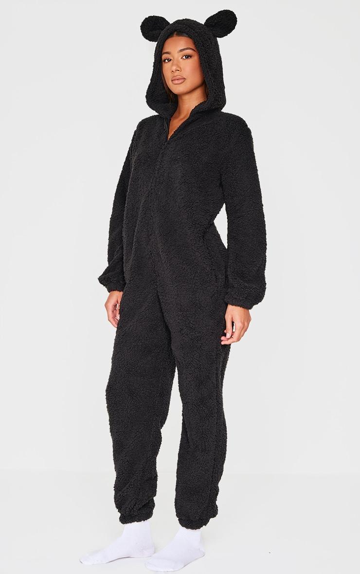 Black Fleece Teddy Ears Onesie Product Image