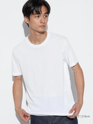 Mens Dry Color Crew Neck T-Shirt with Quick-Drying White XL UNIQLO US Product Image