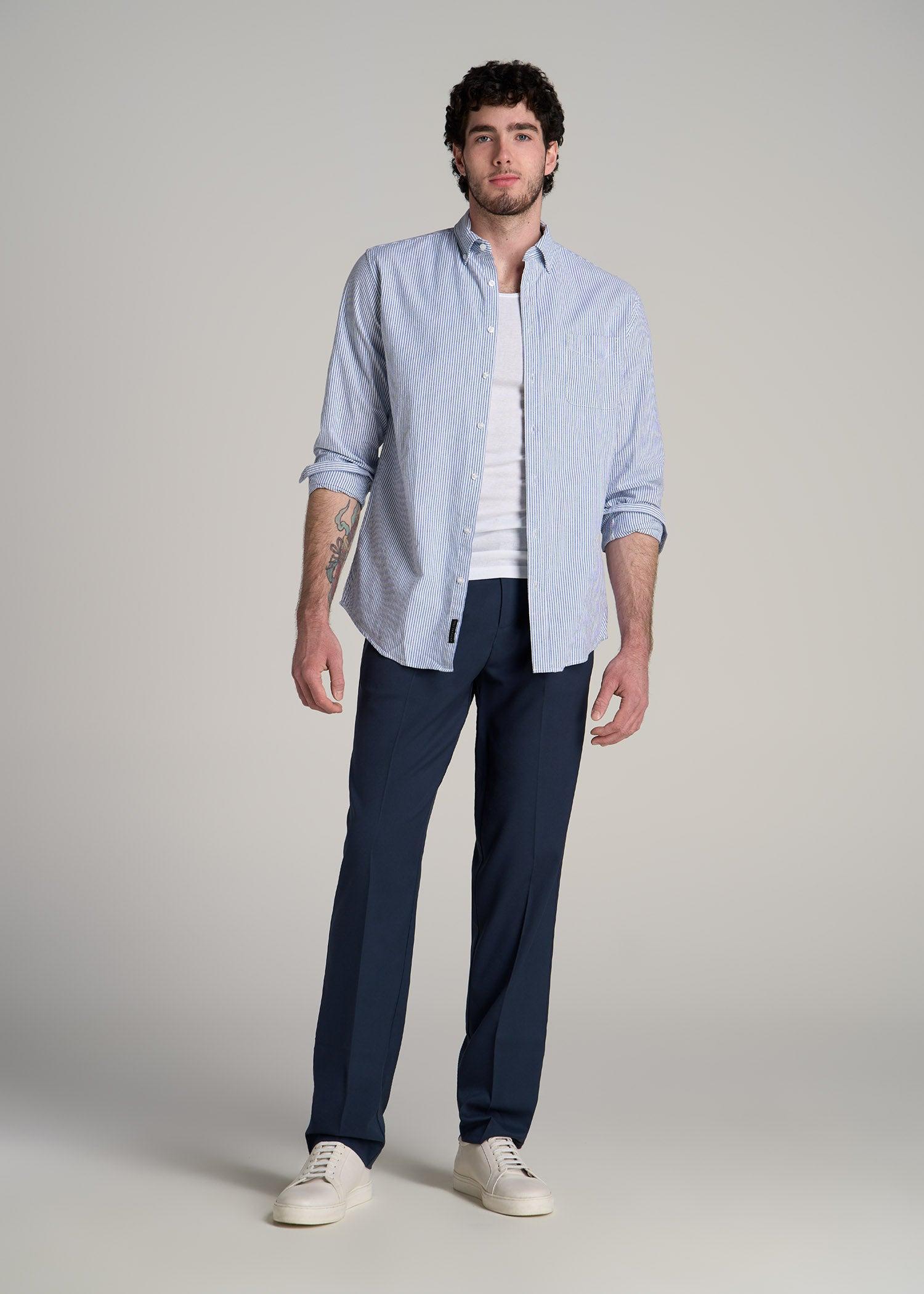 Tall Men's Relaxed Pleated Trouser in Deep Cove Product Image