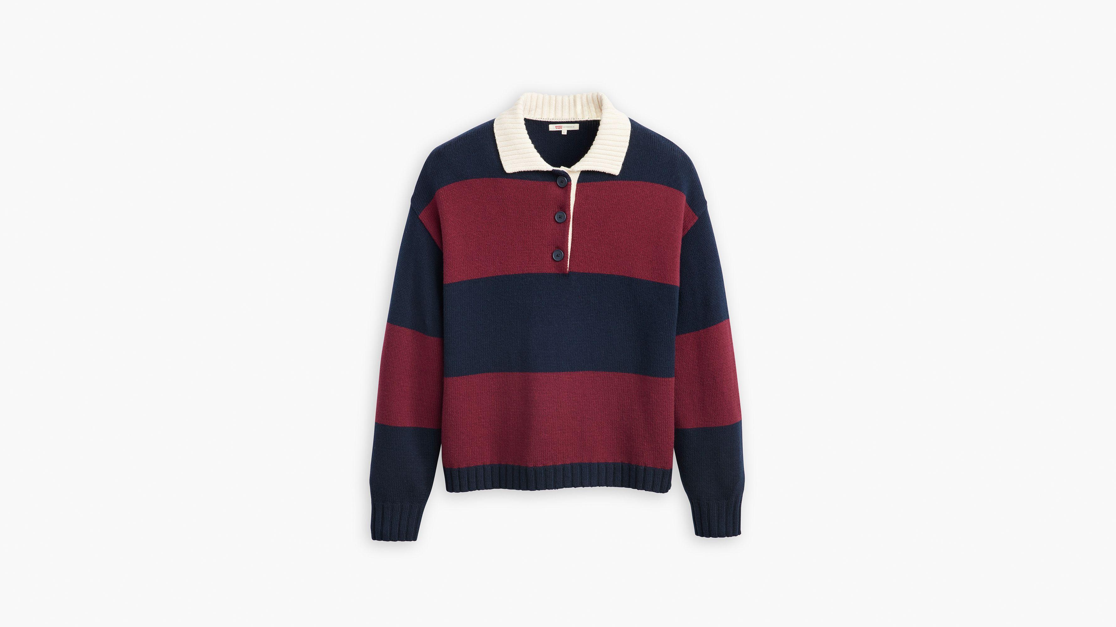 Ivy League Striped Polo Sweater Product Image