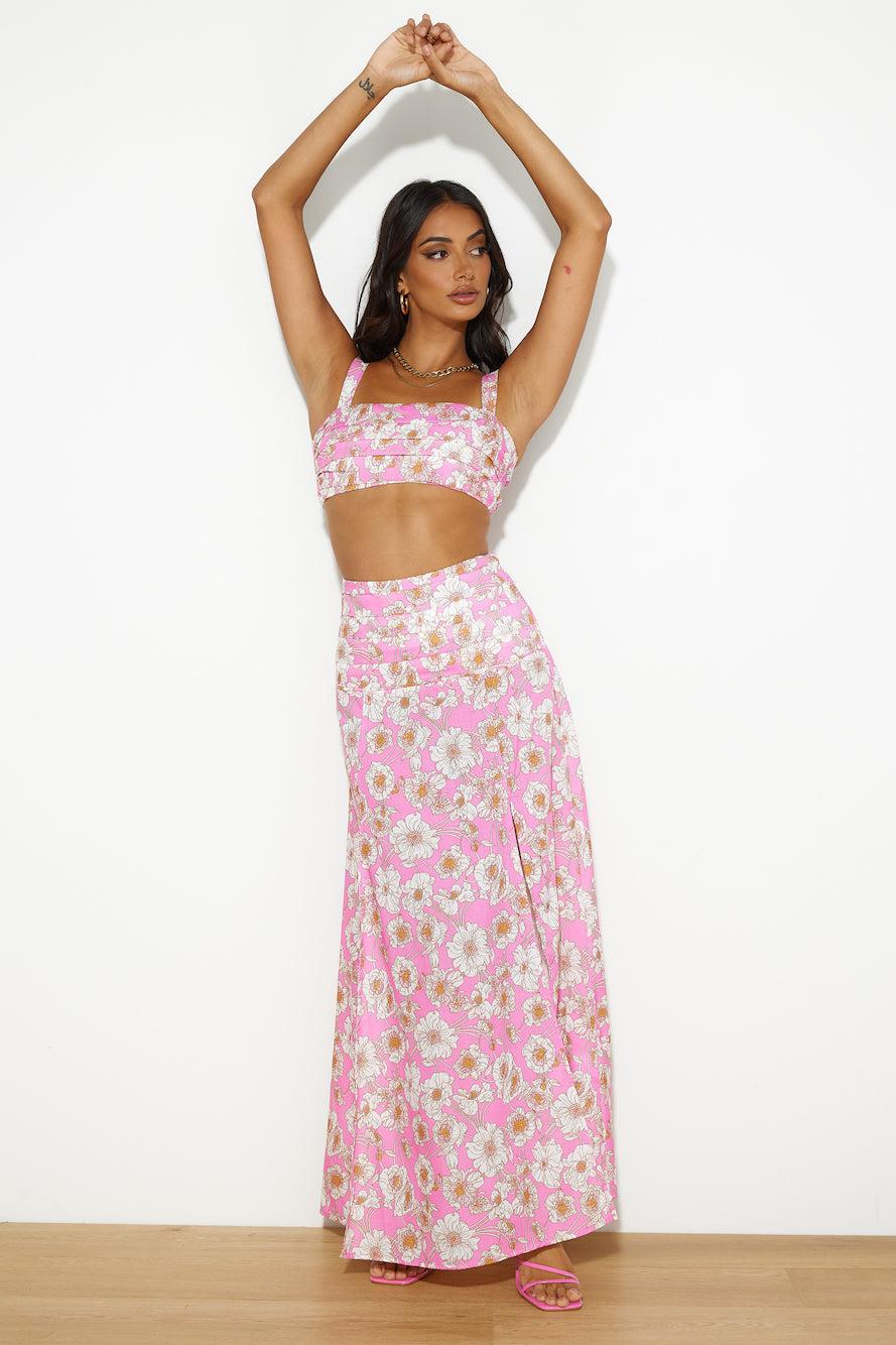 Dancing Under The Glow Crop Top Pink Product Image