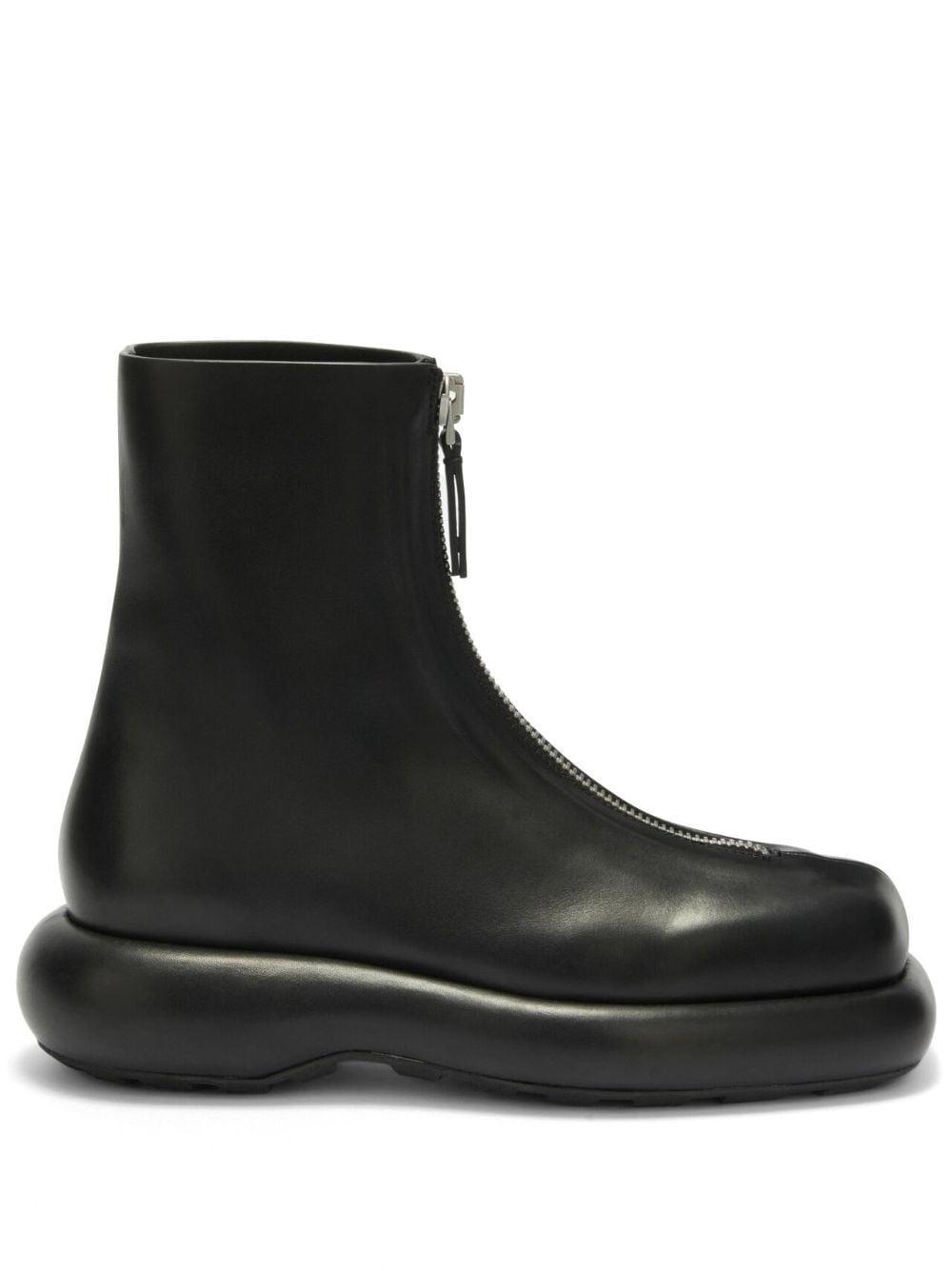 zip-up leather boots product image