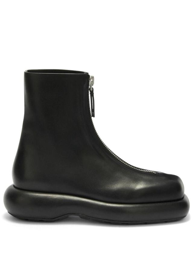 zip-up leather boots Product Image