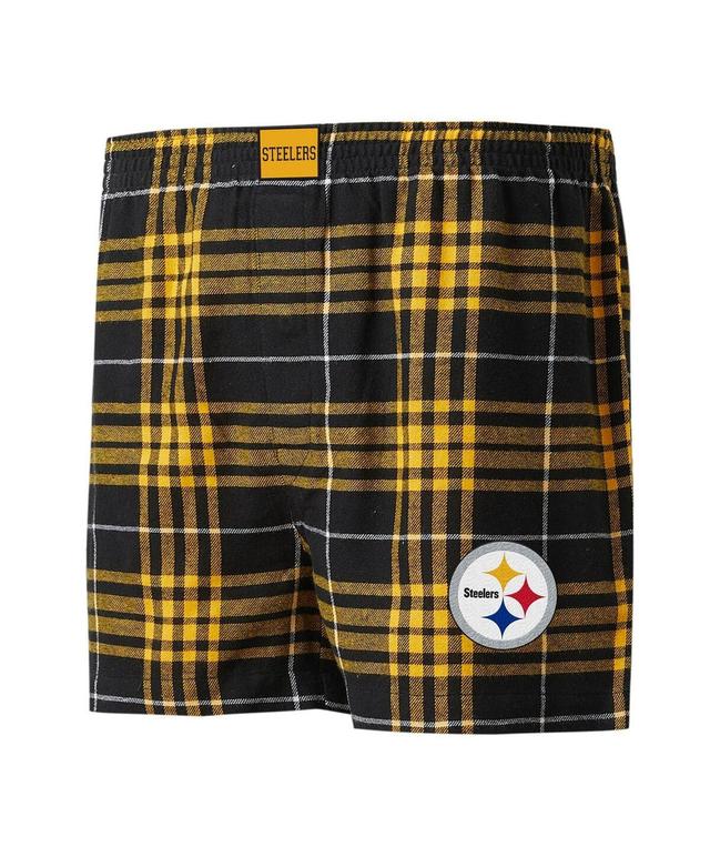 Mens Concepts Sport /Gold Pittsburgh Steelers Concord Flannel Boxers Product Image