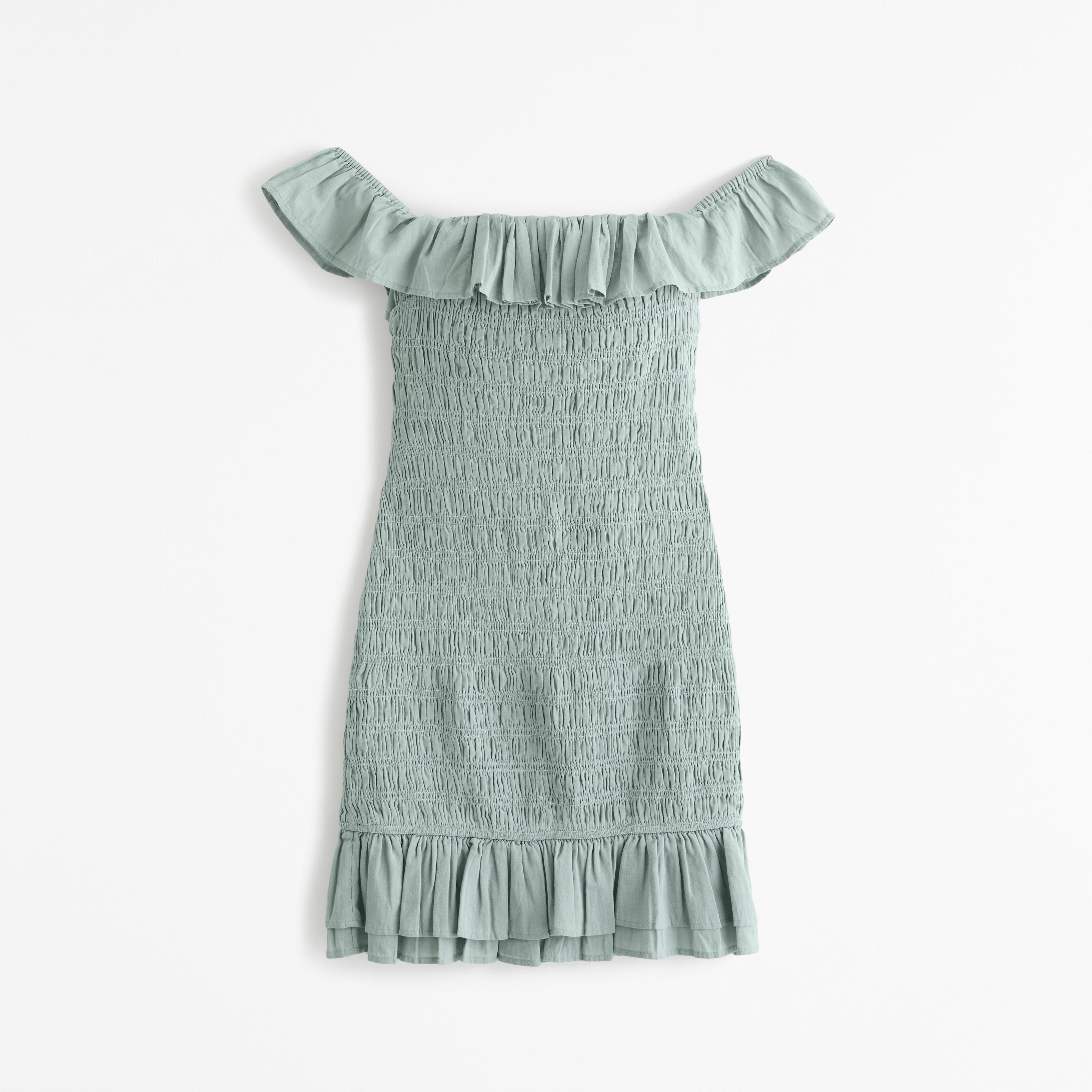 Off-The-Shoulder Smocked Mini Dress Product Image