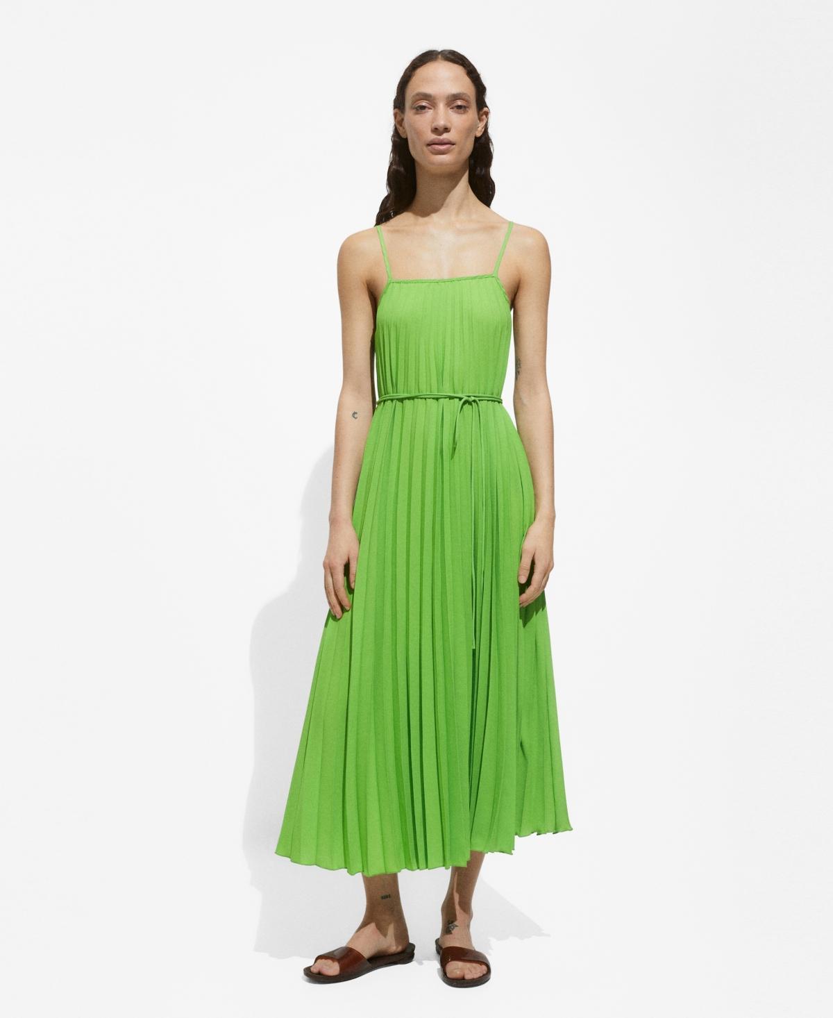 Mango Womens Bow Detail Pleated Dress Product Image