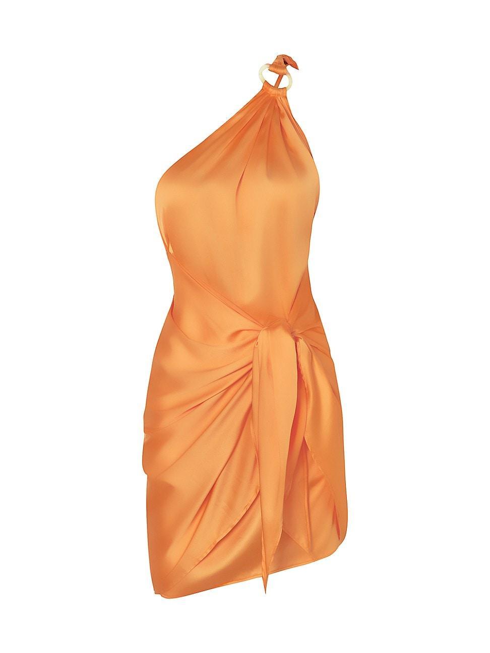 Womens Marea Tie-Front Satin Minidress Product Image