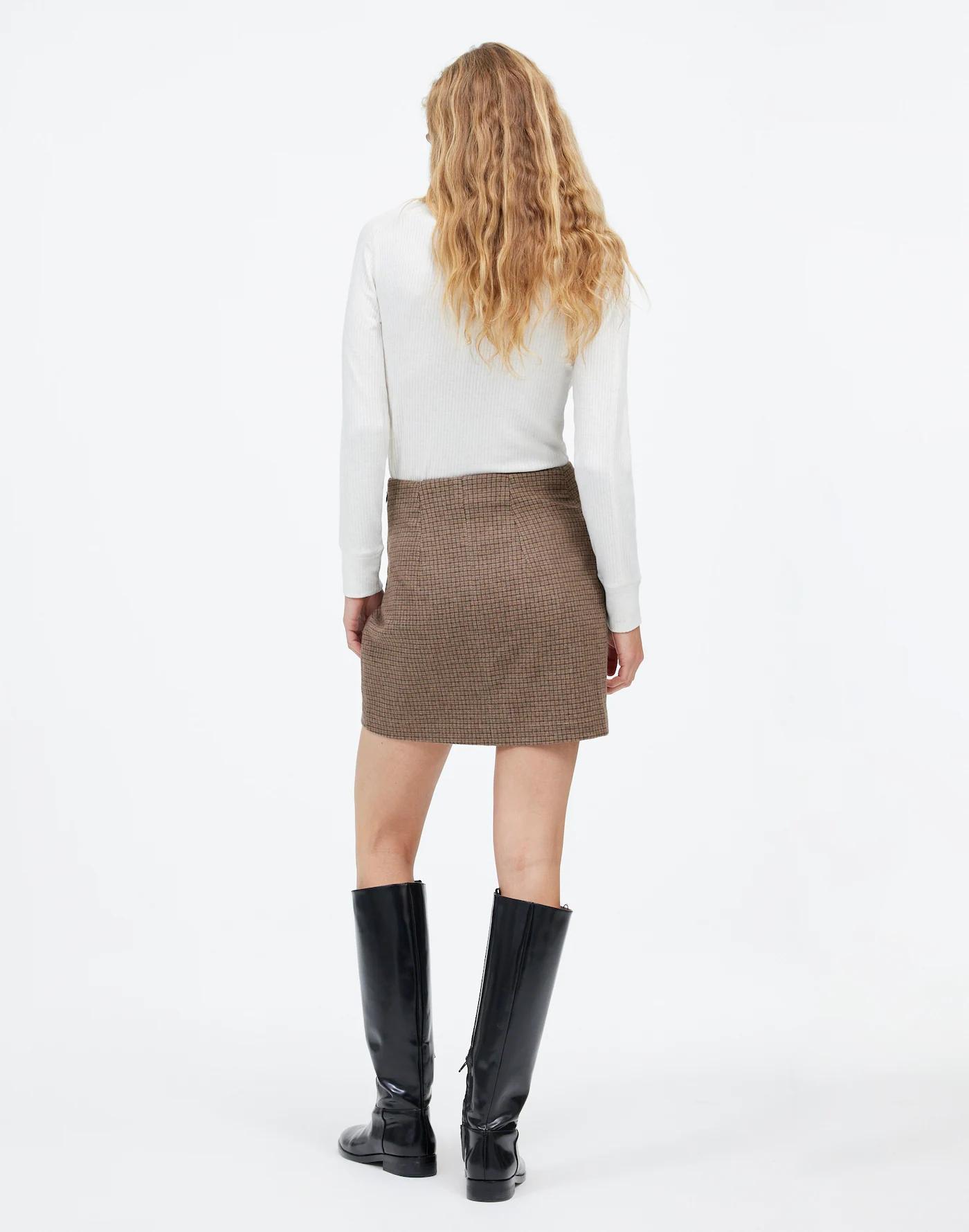 Wool-Blend Mini Skirt in Check Product Image