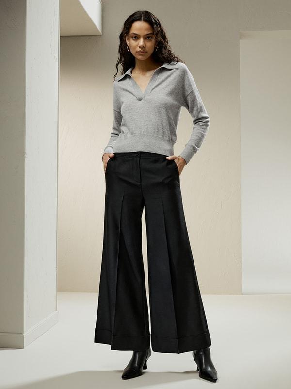 Wide leg Wool Trousers Product Image