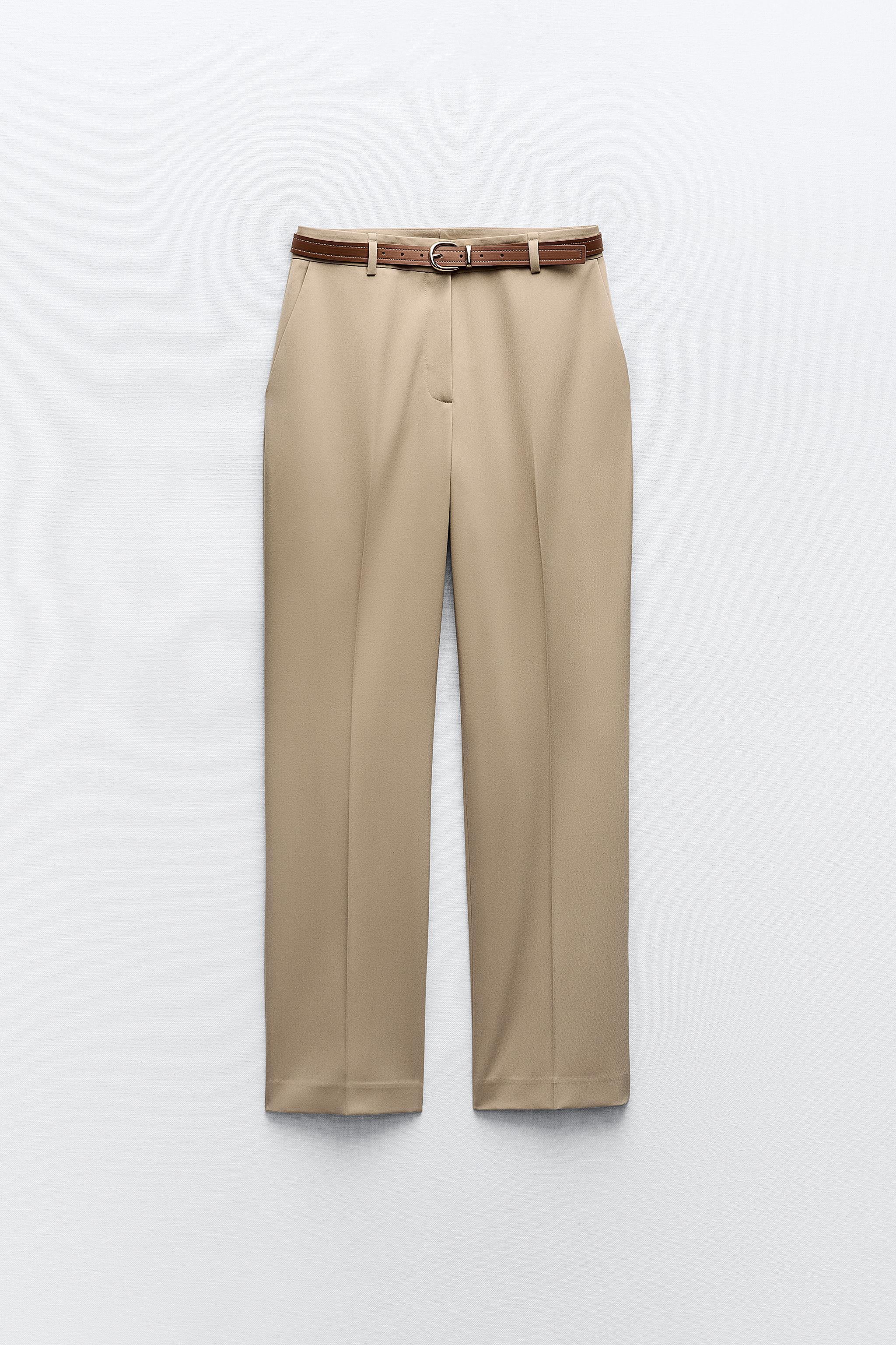 BELTED STRAIGHT LEG PANTS Product Image