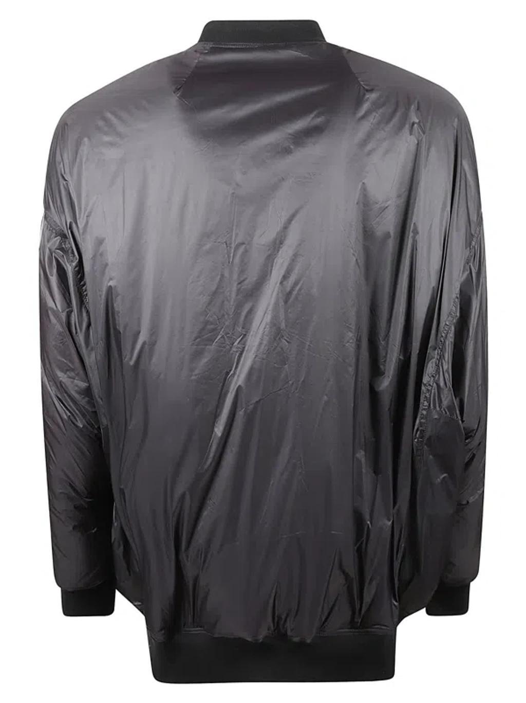 Long Zip Bomber In Black Product Image