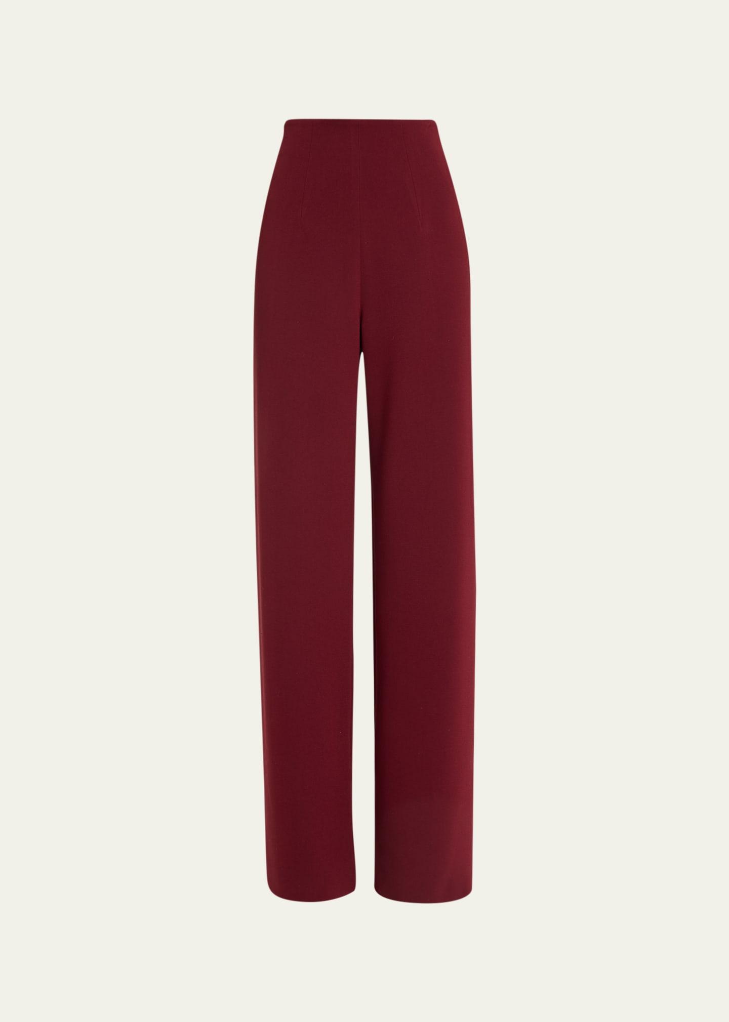 Sergio Hudson - Signature High-Waisted Wide-Leg Pants - BurgundyModa Operandi Product Image