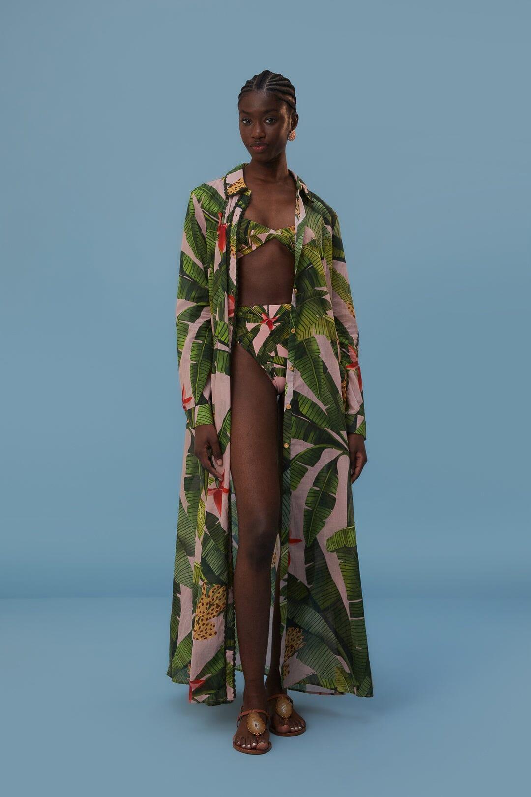 Banana Leaves Cover-Up, BANANA LEAVES PINK / XS Product Image