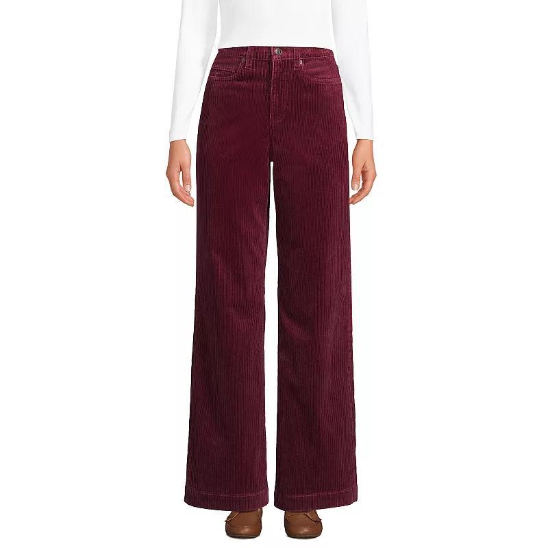 Womens Lands End High Rise Wide Leg Corduroy Pants Product Image