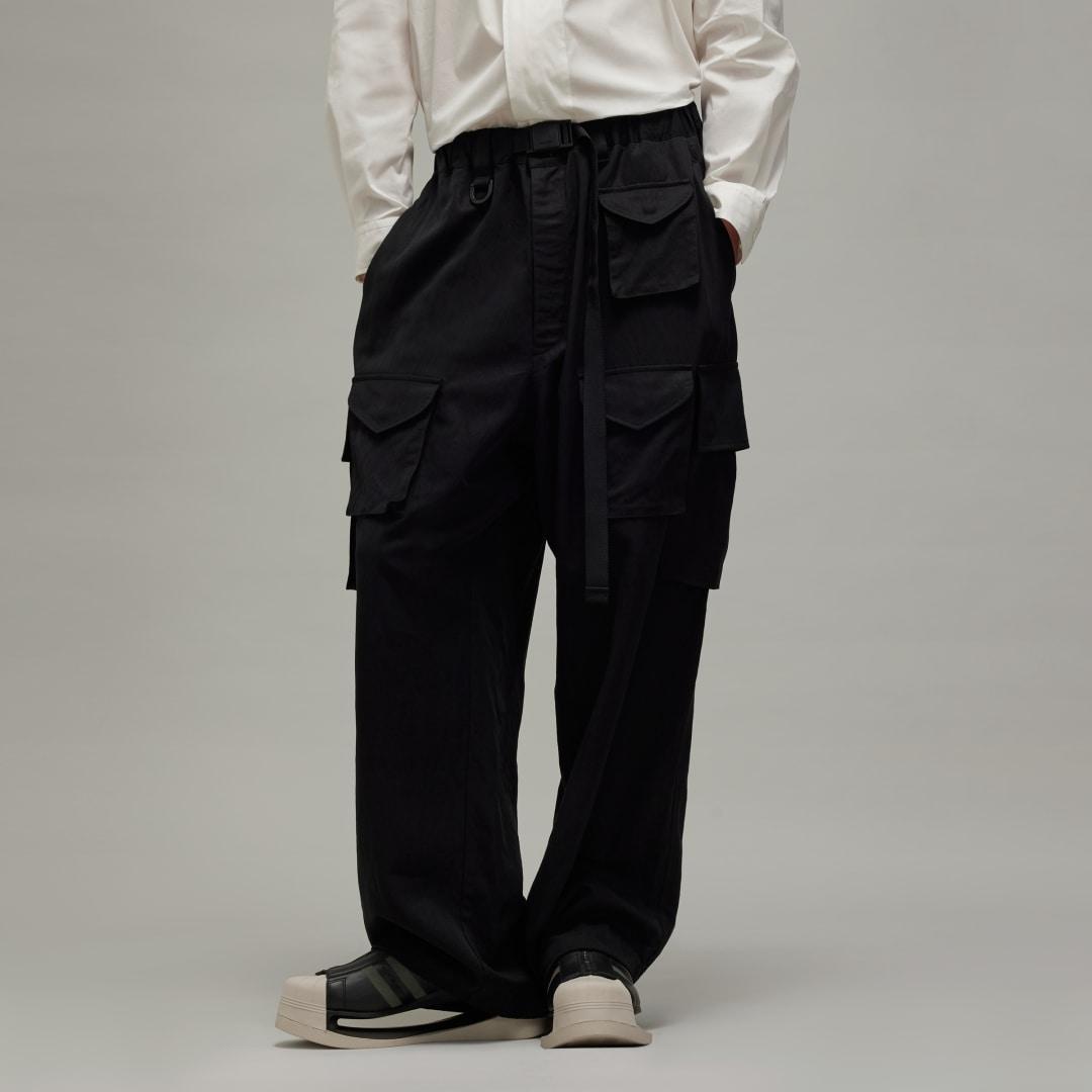 adidas Y-3 Washed Twill Cargo Pants Black L Mens Product Image