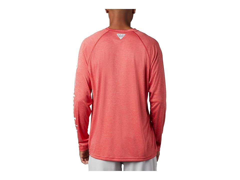 Columbia Terminal Tackle Heather Long Sleeve Shirt Spark Heather/White Logo) Men's Long Sleeve Pullover Product Image