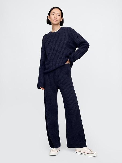 CashSoft Cable-Knit Sweater Pants Product Image