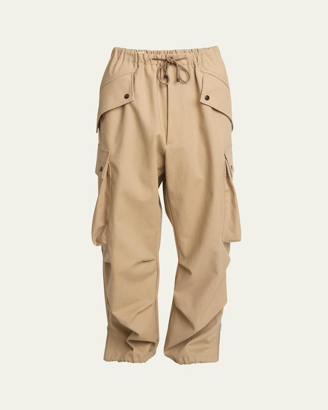 Mens Loose Fit Drawstring Cargo Pants Product Image