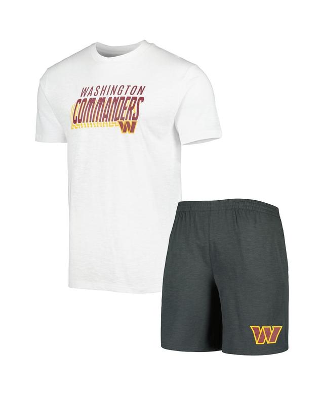 Men's Concepts Sport Charcoal/White Washington Commanders Downfield T-Shirt & Shorts Sleep Set Product Image