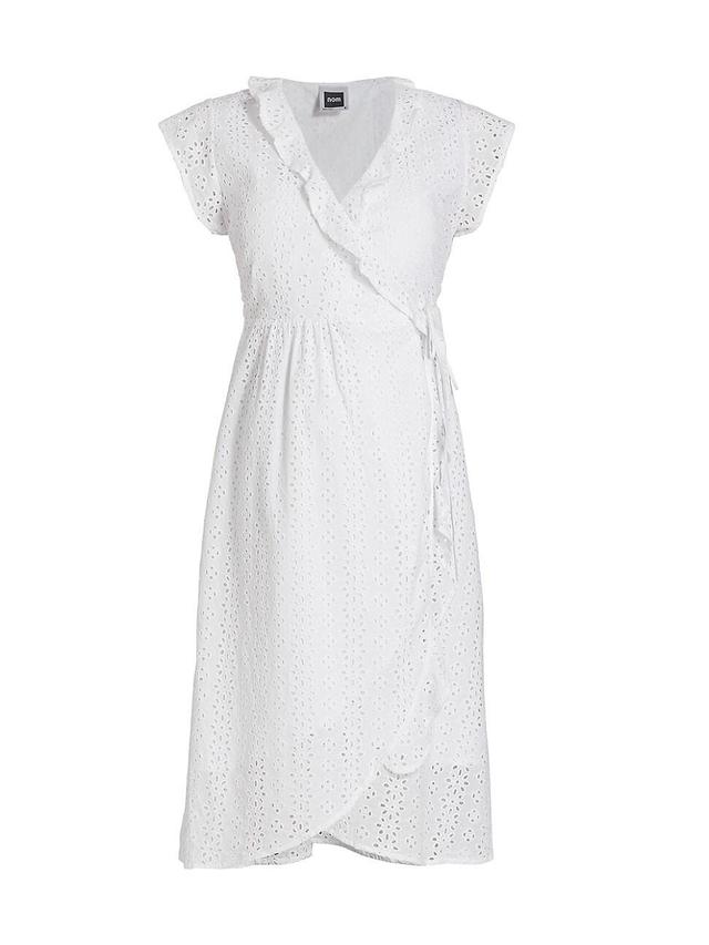 Womens Florence Eyelet Lace Wrap-Dress Product Image