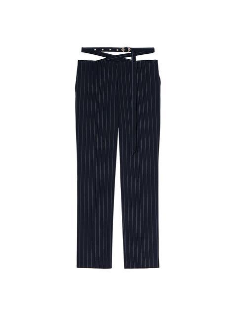 Navy blue and light blue long pants Product Image