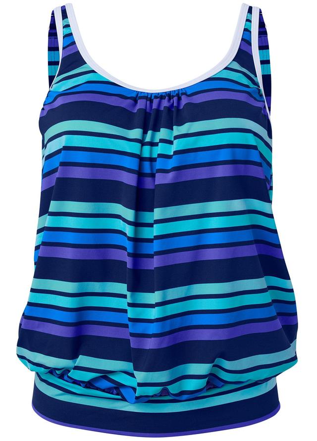 Blouson Tankini Set - Beach Blue Stripes Product Image