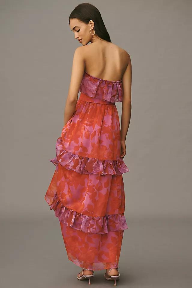 By Anthropologie Strapless Tiered Maxi Dress Product Image