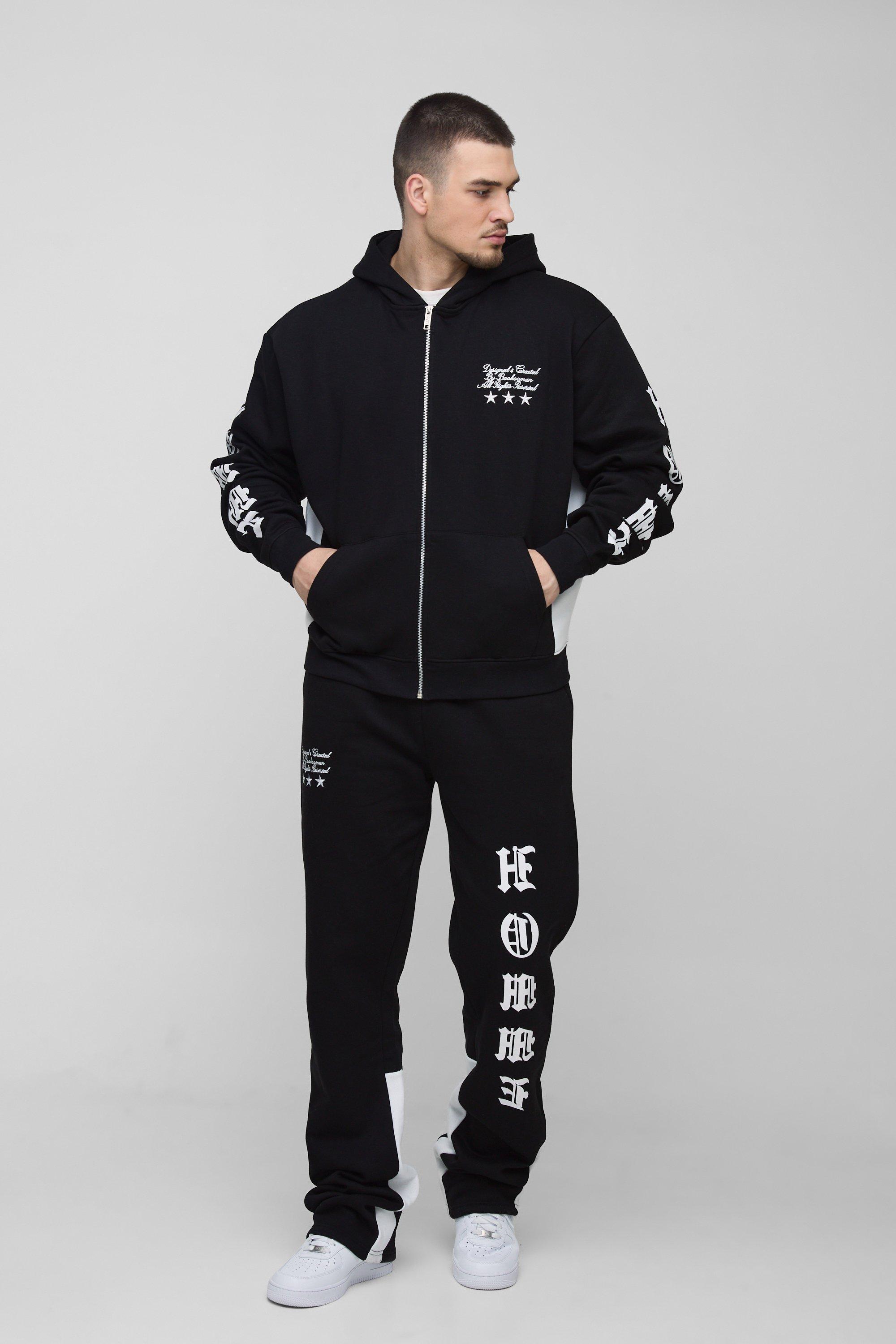 Tall Oversized Boxy Homme Stacked Gusset Tracksuit | boohooMAN USA product image