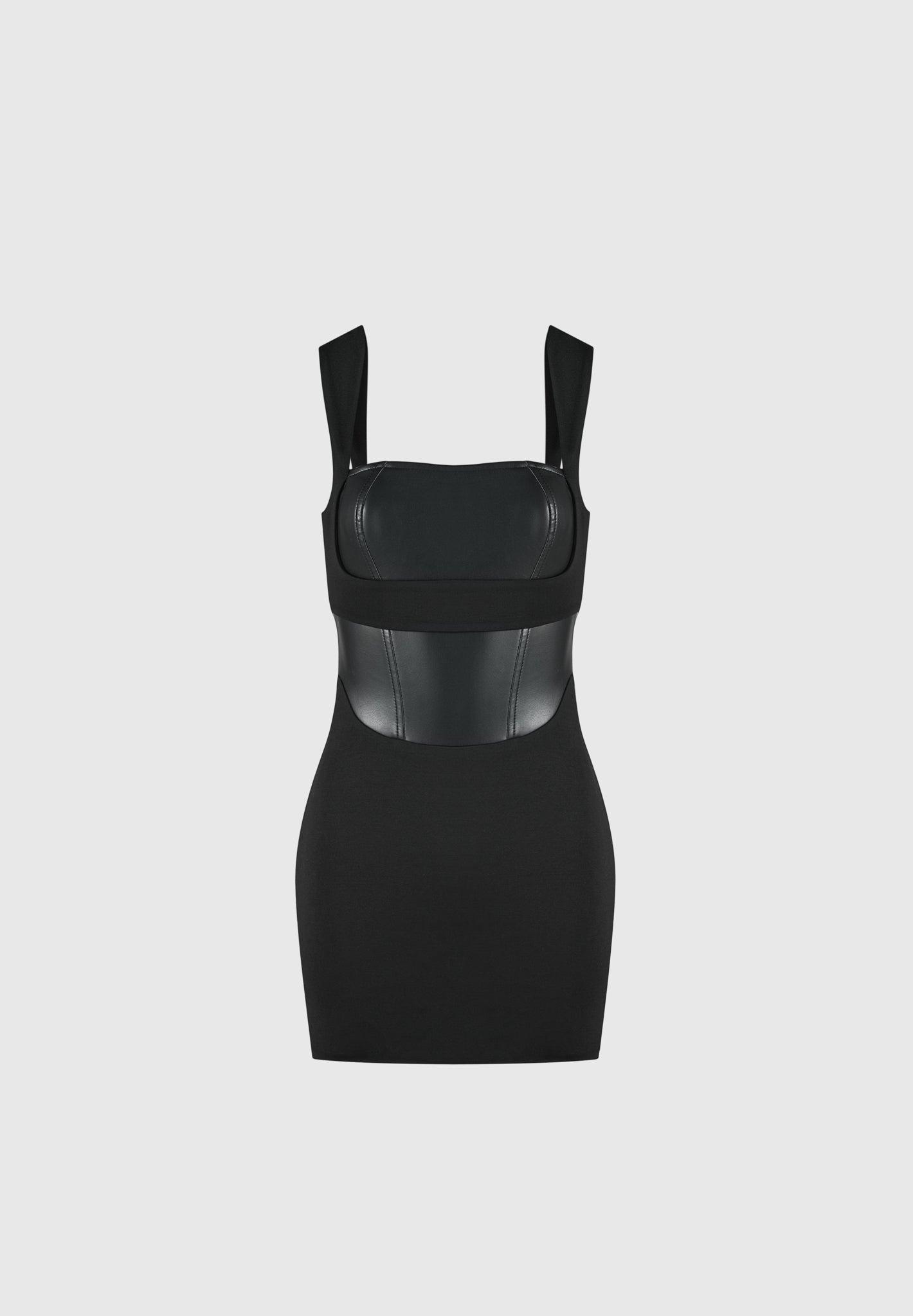 Layered Corset Mini Dress - Black Female Product Image