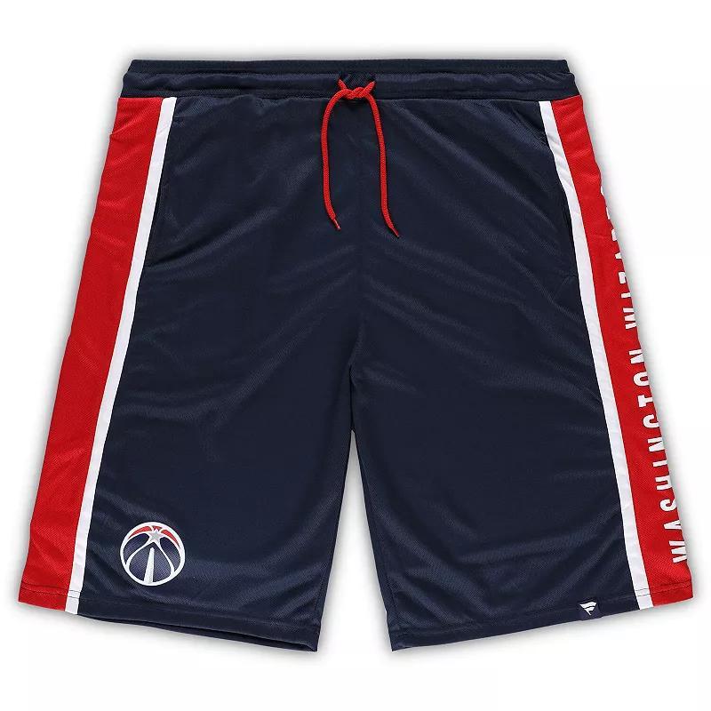 Mens Fanatics Branded Washington Wizards Big & Tall Referee Iconic Mesh Shorts Blue Product Image