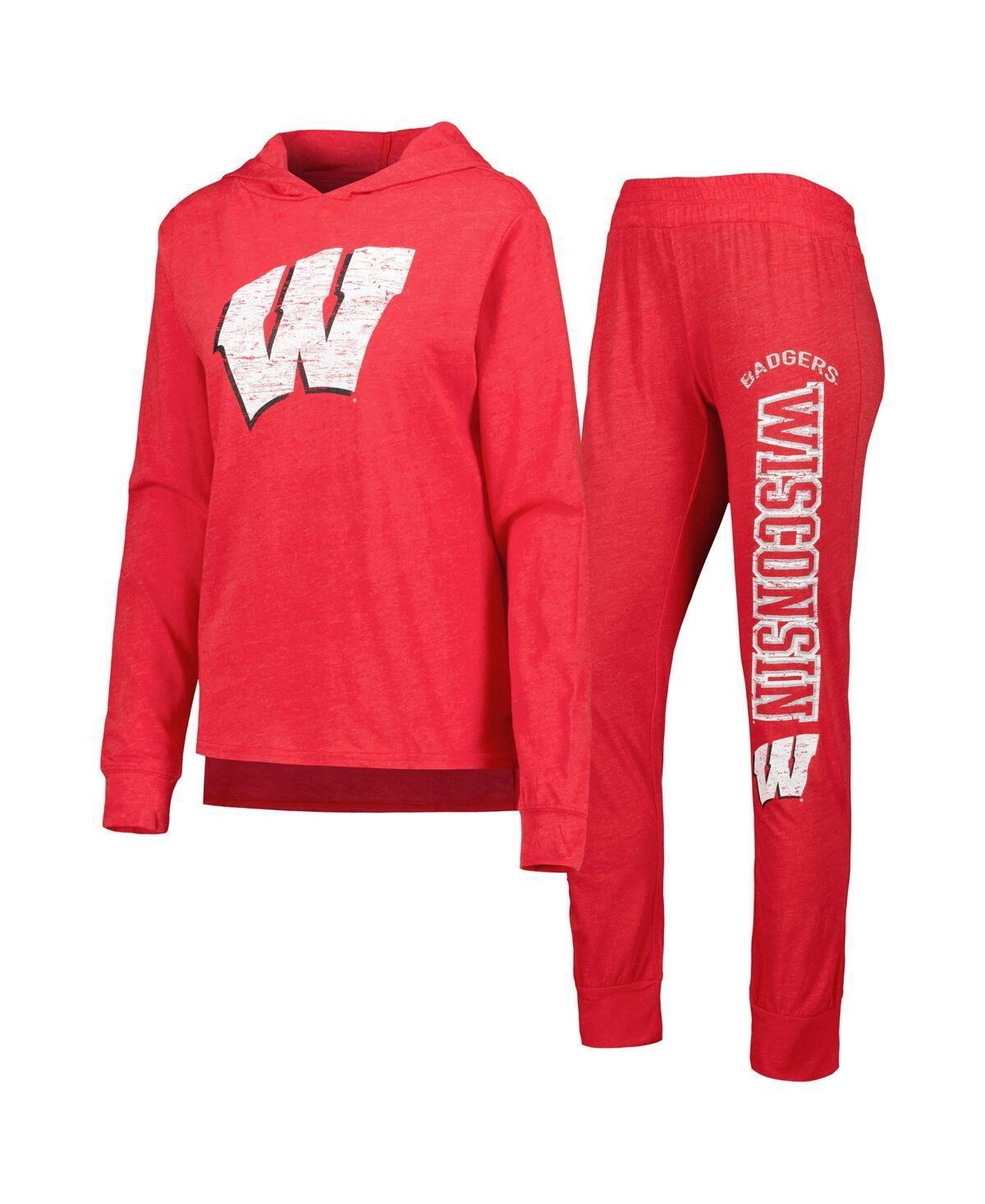 Womens Concepts Sport Wisconsin Badgers Long Sleeve Hoodie T-Shirt & Pants Sleep Set product image