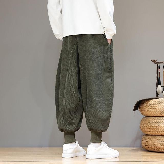 Mid Rise Plain Baggy Pants Product Image