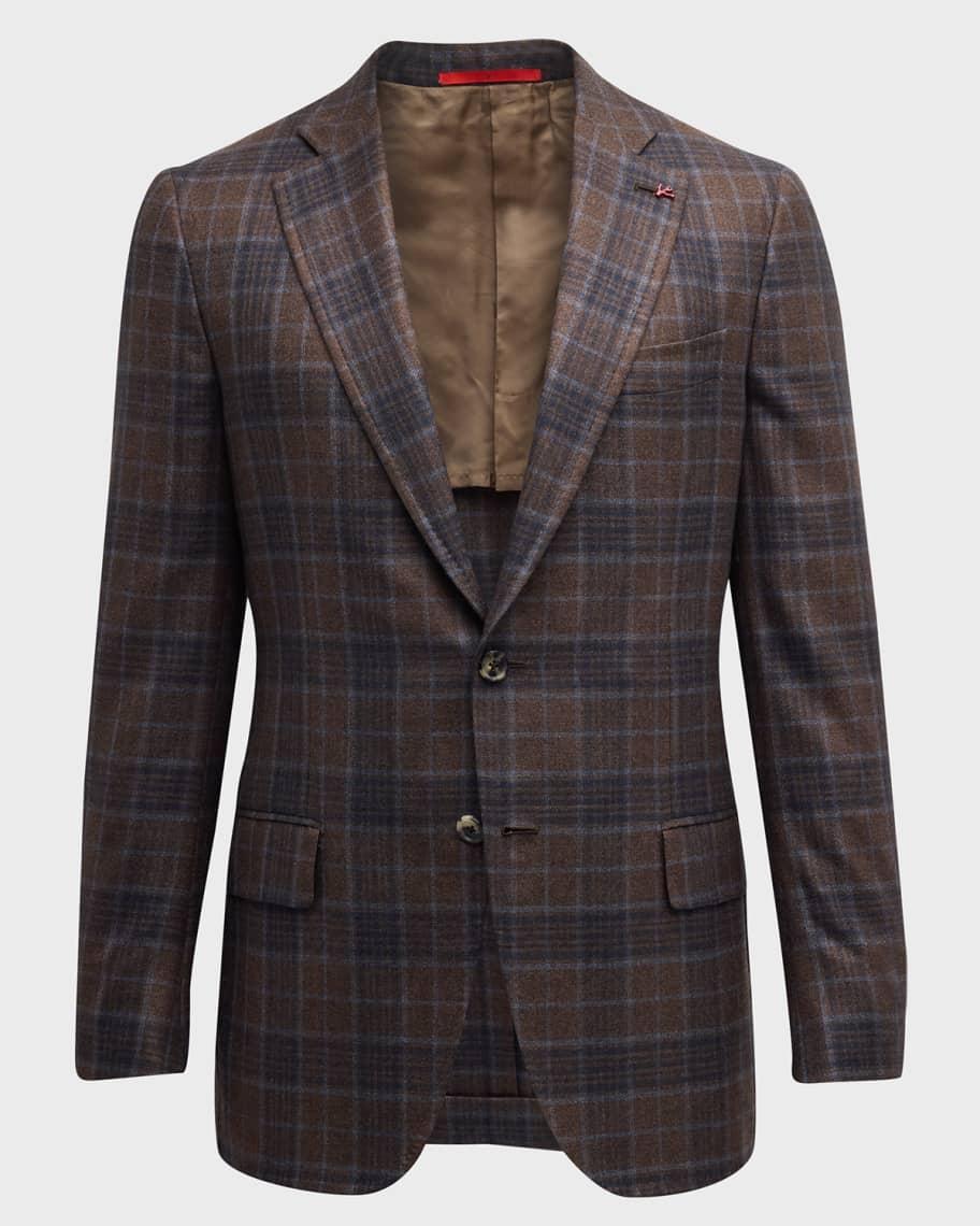 Men's Silk-Cashmere Plaid Sport Coat Product Image