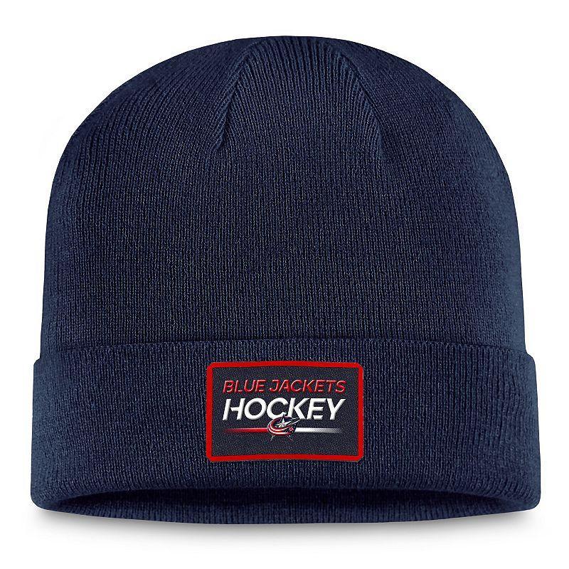 Mens Fanatics Branded Columbus Blue Jackets Authentic Pro Cuffed Knit Hat Product Image