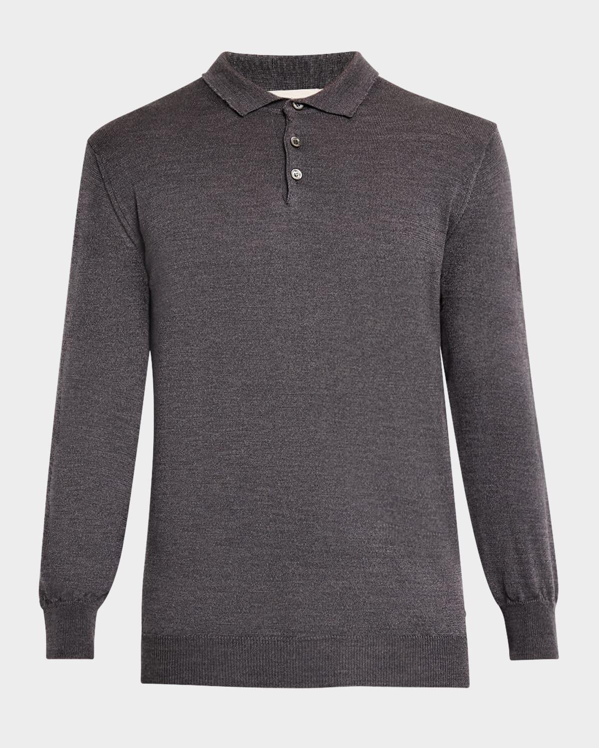 Mens Solid Polo Sweater Product Image