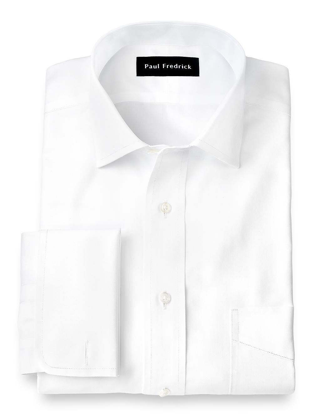 Tailored Fit Non-iron Cotton Pinpoint Spread Collar French Cuff Dress Shirt Product Image