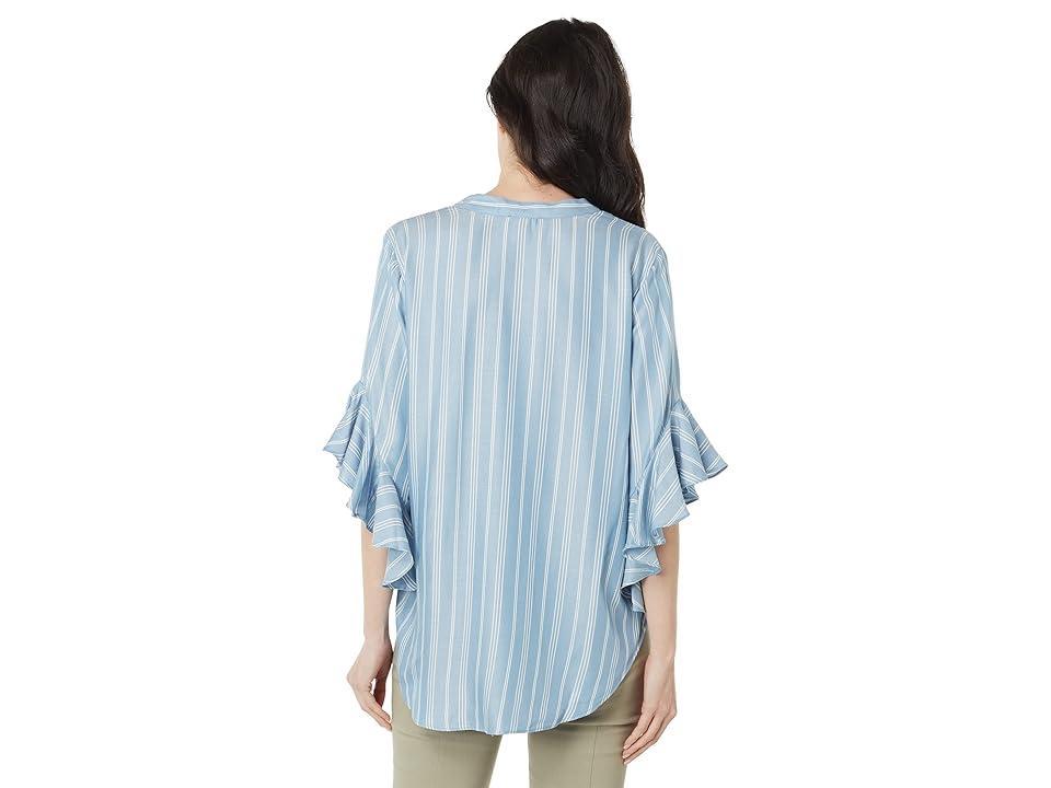 Vince Camuto Stripe Ruffle Sleeve Blouse Product Image